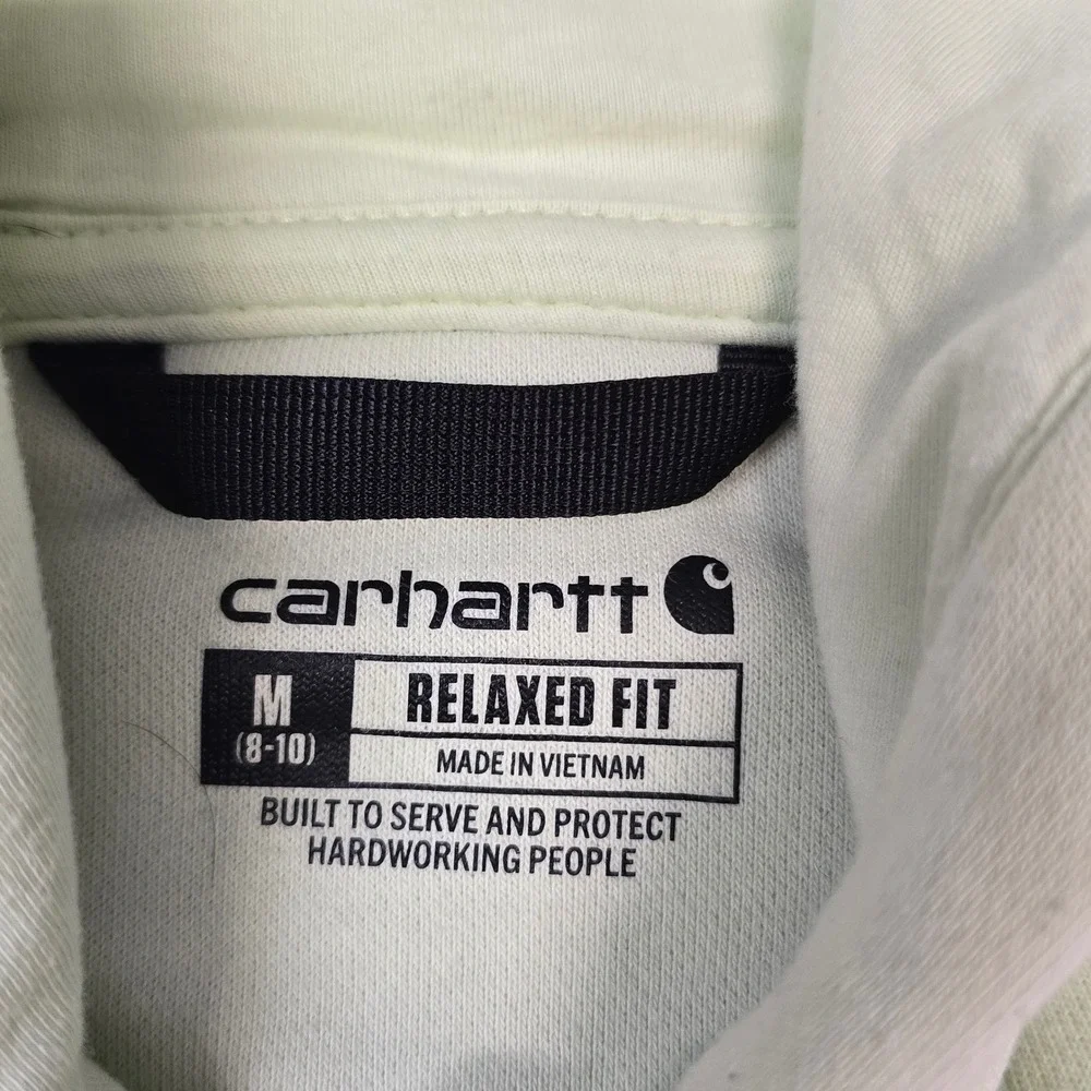 Carhartt Womens Relaxed Fit Hoodie Lime Green Sweatshirt M 8-10